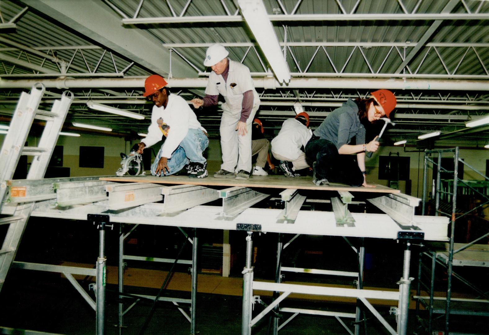 High school students at carpenters main training centre