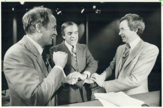 Pierre Trudeau, Ed Broadbent and Joe Clark before The Great Debate