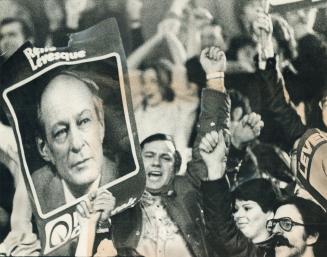Triumphant supporters of Rene Levesque