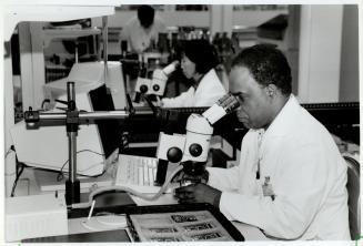 Close Scrutiny: Employees at IBM Canada's manufacturing plant in Don Millis inspect personal computer memory cards