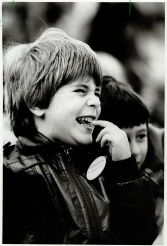 Ooh! That's good!: Jordy Italiano, 7, of William Burgess Public School expresses excitement