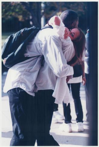 Dianne Nial hugs Ricky Mayers
