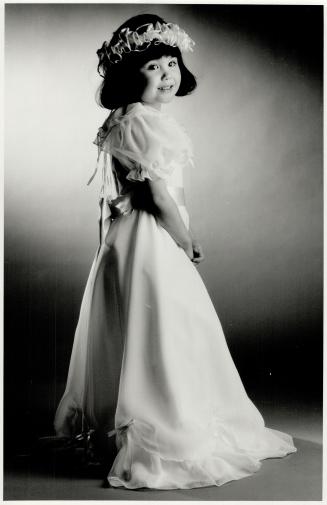 Charming: Above, Chantellese's chiffon gown, $95, Ritche