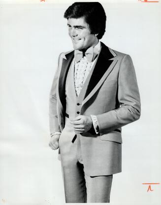 Jacket Features Walnut Satin Inset Lapel, Jacket and trousers are in sandalwood color with vest
