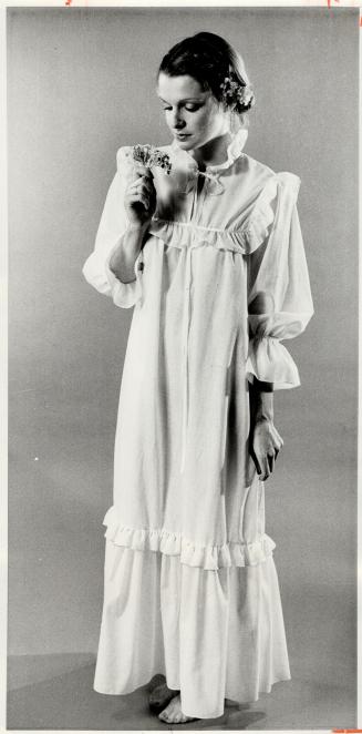 White cotton gown by Montreal designer Jean Christophe ($50), The little girl look is popular in romantic lingerie