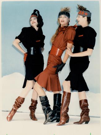 Body-conscious: Thierry Mugler's knee-baring dresses for the thin only had wide shoulders and very narrow cinched waists