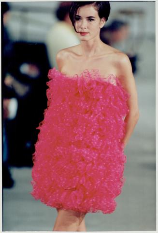 Brint pink tulle pouf, nicknamed the Brillo pad dress, by Bill Blass
