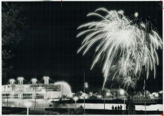 Ontario place provides a great setting for photographs of firework displays on Victoria Day