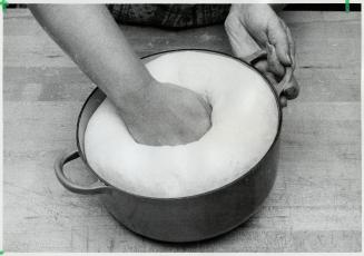 Allow dough to double in bulk, Then thrust fist into dough until it collapses