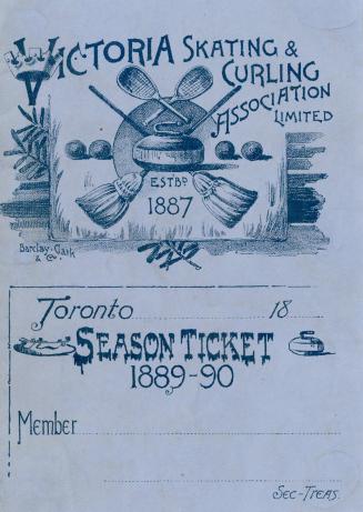 Blank (not filled in) Membership ticket for Victoria Skating and Curling Association Limited, e ...