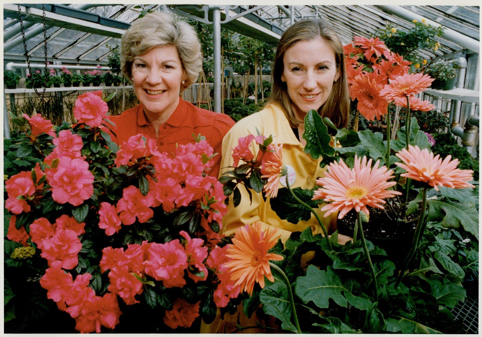 Bounteous, blooming beauty, Club members Beverly Hargraft, left, and Martha Finkelstein prepare for the Garden Club of Toronto show, Show Stoppers, to(...)