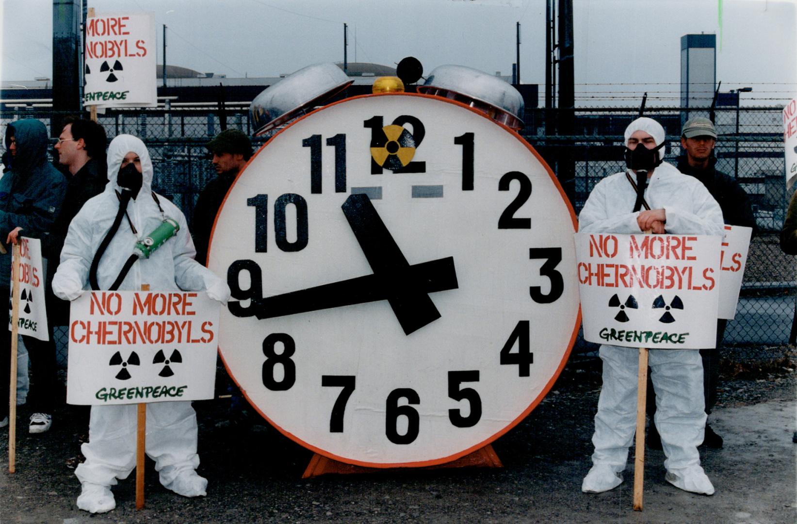 Greenpeace Demonstrators at Pickering Nuclear plant