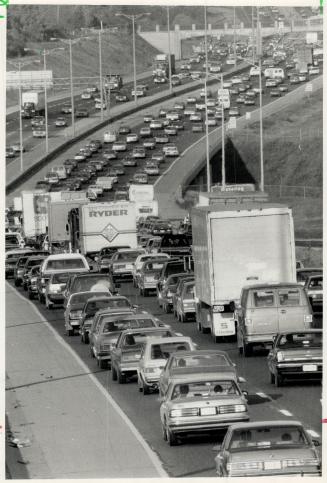 Freeway ban? Ontario Transport Minister Bill Wrye has said all new drivers - young or old - should be banned from major highways, such as the 401, shown above