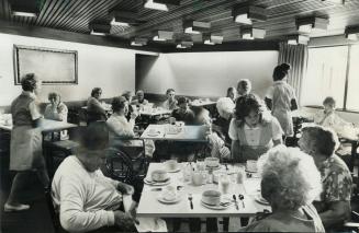 Dining Rooms at the nursing home are decorated with bright colors