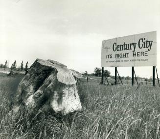 Sign designates site of Century City, a development intended for