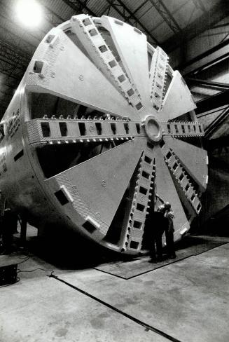Mighty Mouth: Lovat's tunnelling machine, the biggest ever built in North America, dwarfs observers