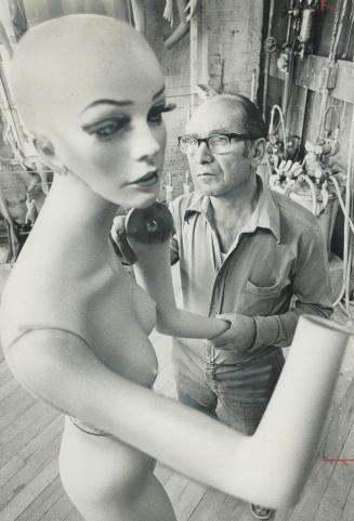 Assembler John Battista attaches an arm to one of approximately 3,000 fibre-glass manikins produced yearly by Morgese-Soriano Co. Ltd. at its three-st(...)