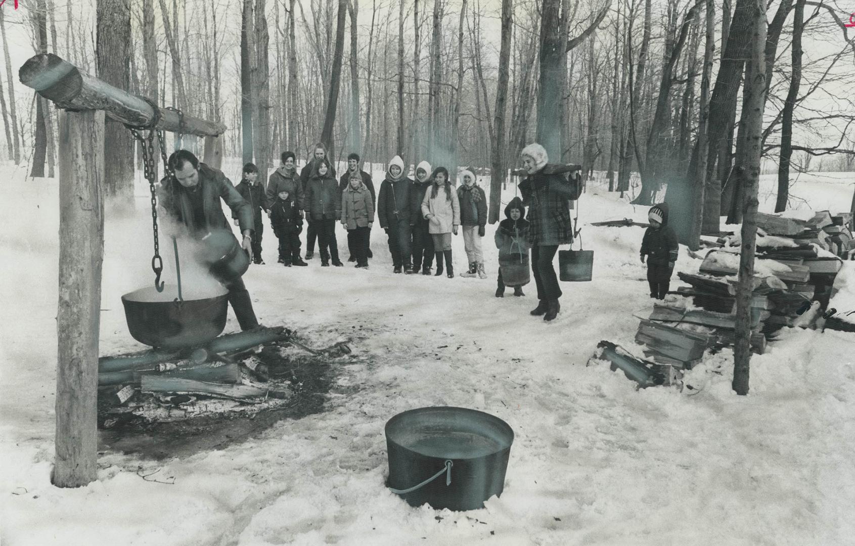The sap is running in the maple sugar bush at Bruce's Mill Conservation Area, 20 miles northeast of Metro, and Rod Martin, 31, a teacher from North Yo(...)