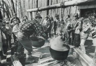 A real kettleful of delight, It's maple syrup time in the sugar bush at Bruce's Mills Conservation Area on the Rouge River between Gormley and Stouffv(...)
