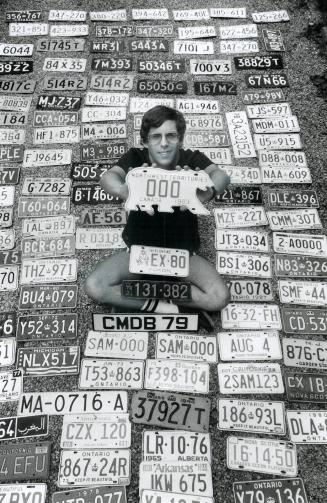 The plate master: J. Duncan Becksted has collected 502 licence plates from Canada, the U.S., Europe, the Dominican Republic, Japan and Tunisia. The collection is worth about $1,200