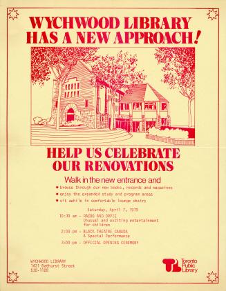Image shows a page that reads &quot;Wychwood Library HAs a New Approach! Help Us Celebrate Our  ...