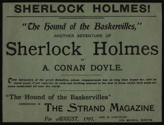 Advertising broadsheet for the Hound of the Baskervilles in Strand magazine