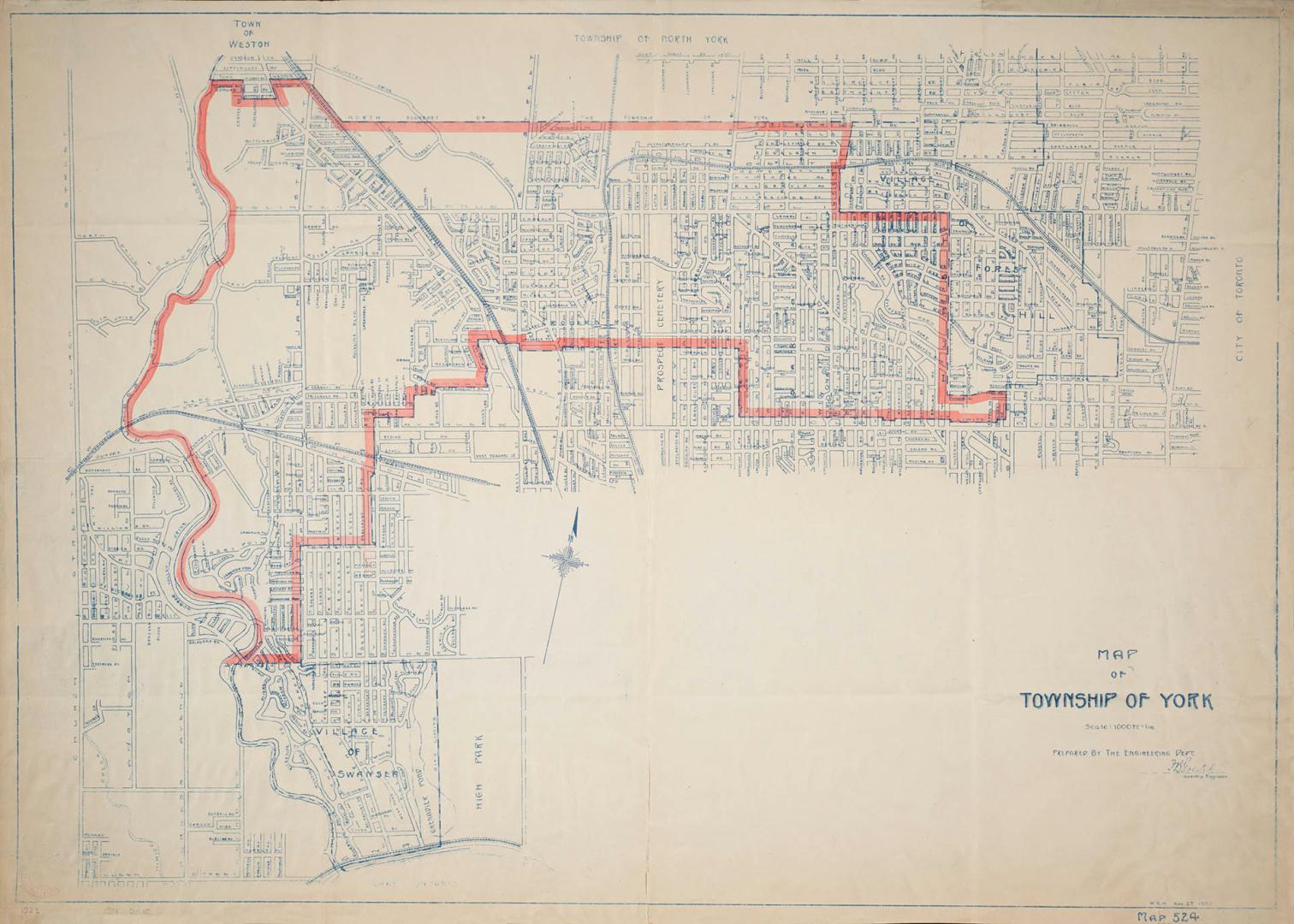 Map of the township of York 1923