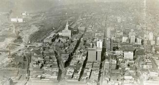 Toronto Downtown 1929. Aerial view, looking west from approximately Jarvis Street