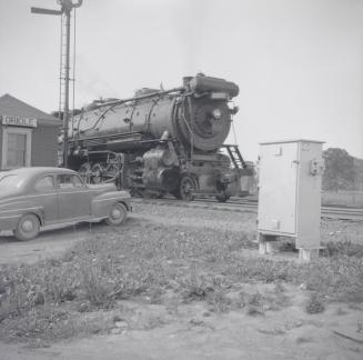 C.N.R. Steam engine #4201 at Oriole Station, south side of York Mills Road east of Leslie Stree ...