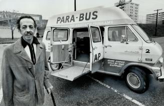 David Saunders Stands beside a Para-bus, which will take the elderly and the handicapped shopping or on visits, free of charge. Saunders, a former sal(...)