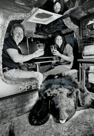 Pat Doris and Joan Elliott and friend inside van