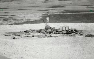An artificial island in the Beaufort Sea like this one holds the key to Dome Petroleum