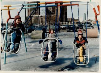 Spring in the air?, These kids abandoned the mushy ice rink in the Ted Reeve Arena at Main and Gerrard Sts