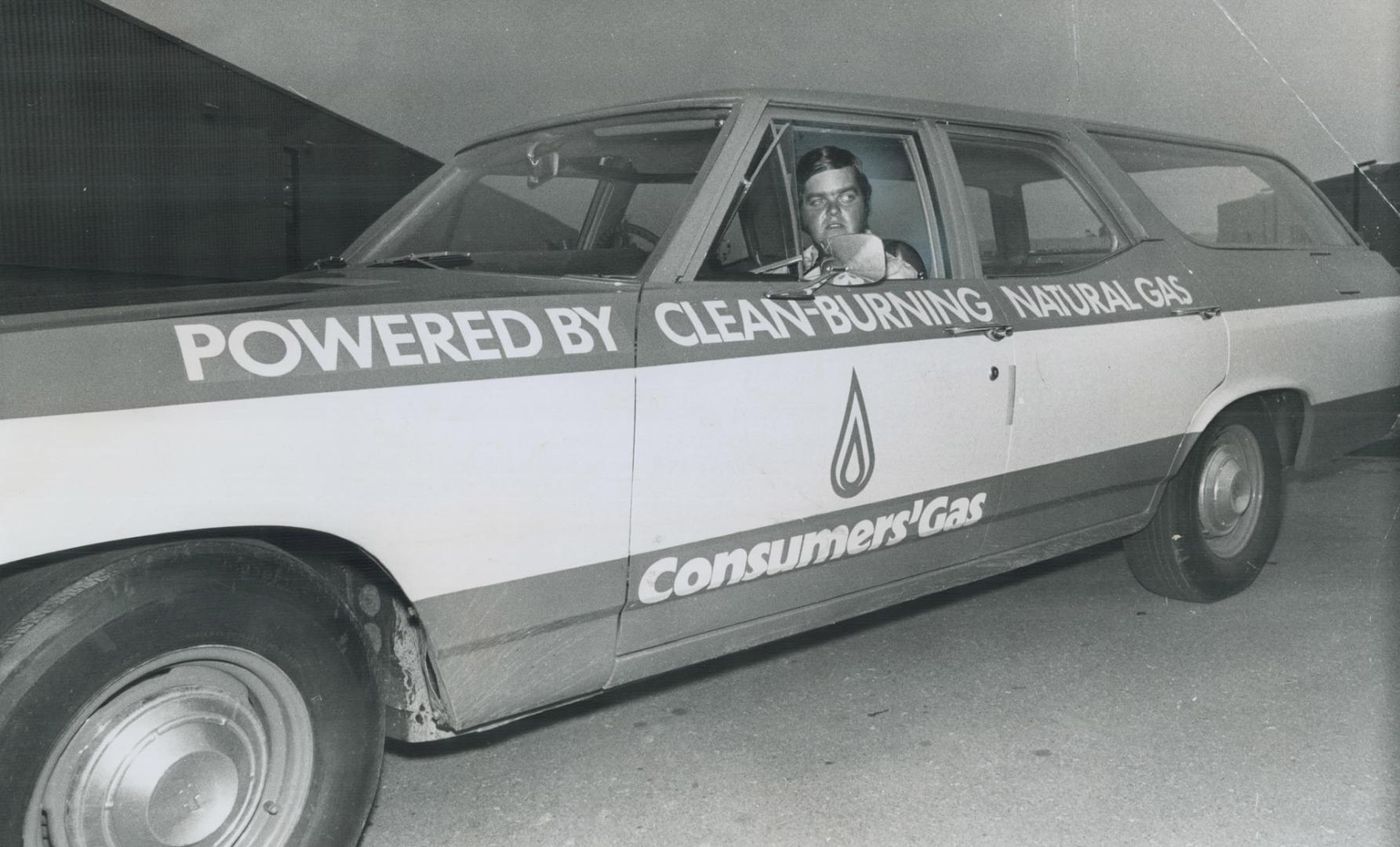 Test-driving one of the six Consumers' Gas Co