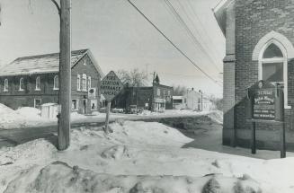 This is a view of the main street of the villlage of Brougham, slated to make way for the proposed Pickering airport