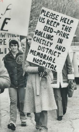 People of Chesley picketed Queen's Park to protest the government's decision