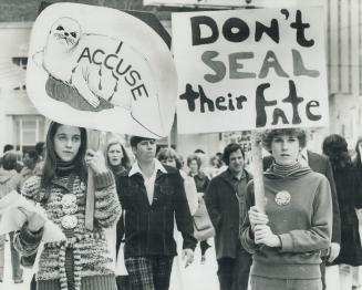 Seal-hunt protesters in Totonto, above: Readers, in letters at left, condemn the annual hunt and demand it be ended