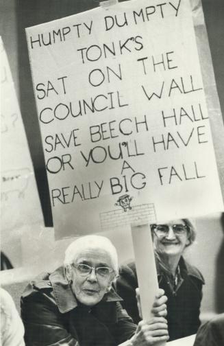 Beech-Hall neighbor Mina Gibson, 77, protests at council meeting