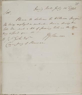 Letter from John Graves Simcoe to John McGill, 14 July, 1794