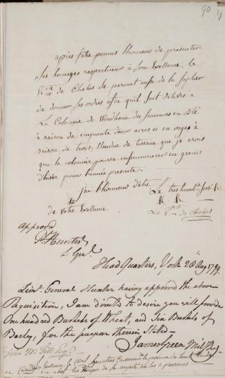 Letter from Le Vicomte de Chalus to James Green, 28 May 1798