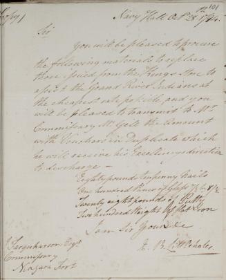 Letter from E. B. Littlehales to J. Farquharson, 28 Oct. 1794