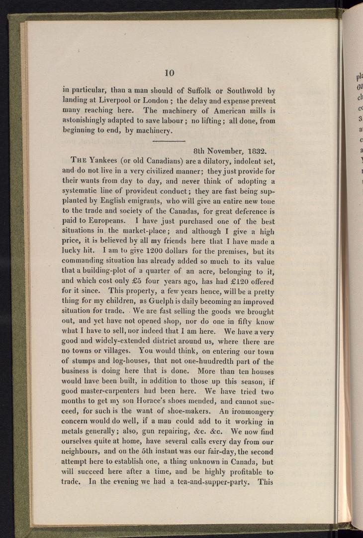 Letters from settlers in Upper Canada, 1833