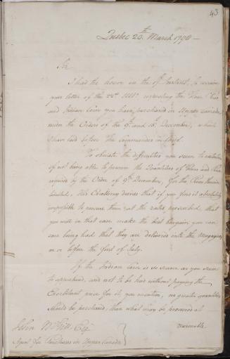 Letter from James Green to John McGill, 20 March 1790