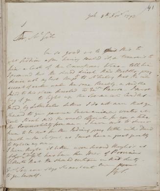Letter from John Graves Simcoe to John McGill 8 Nov