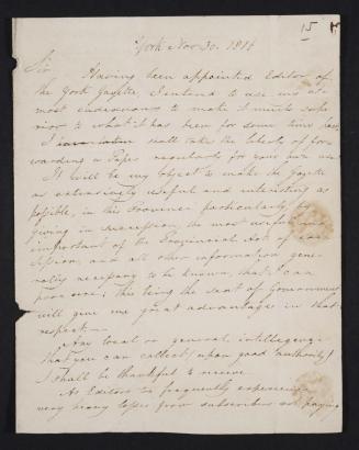 Letter from R. C. Horne to William Handy, 30 Nov. 1816