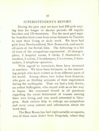 Georgina House annual report 1911