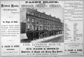 Page's block, the London House, 194-196 Yonge Street