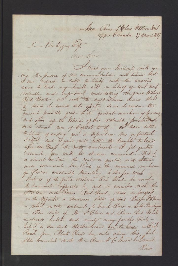 Letter to James Newbigging from Thomas Sutherland, 17 Mar