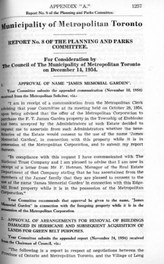 Metropolitan Toronto Council minutes, appendix a, report No