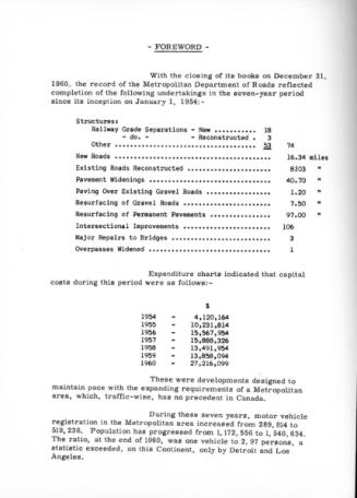 Metropolitan Toronto Dept. of Roads biennial report 1959-60